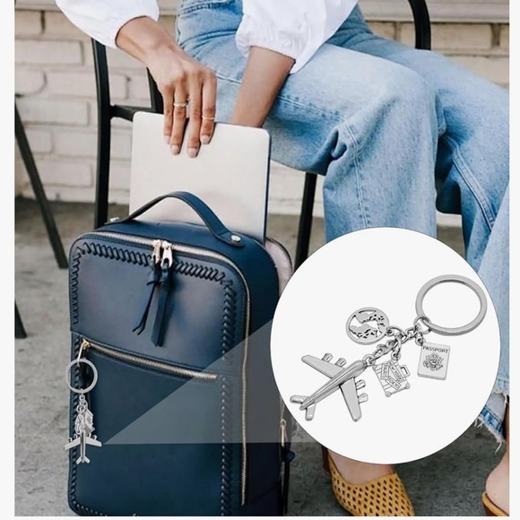 Silver Travel Charm Keychain (buy now) - Picture 2 of 4